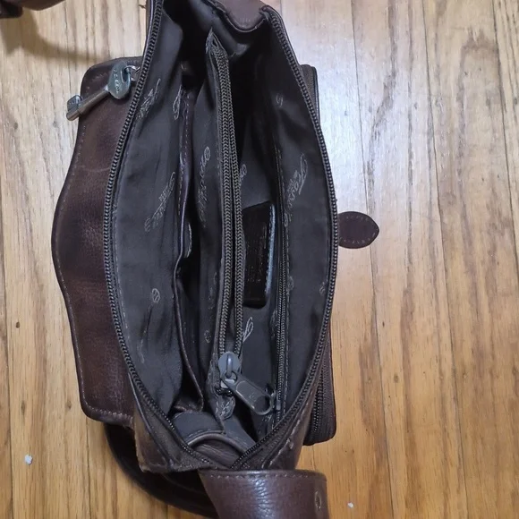Vintage Fossil Brown Pebbled Leather Morgan Crossbody Purse Gently Loved - Picture 9 of 16